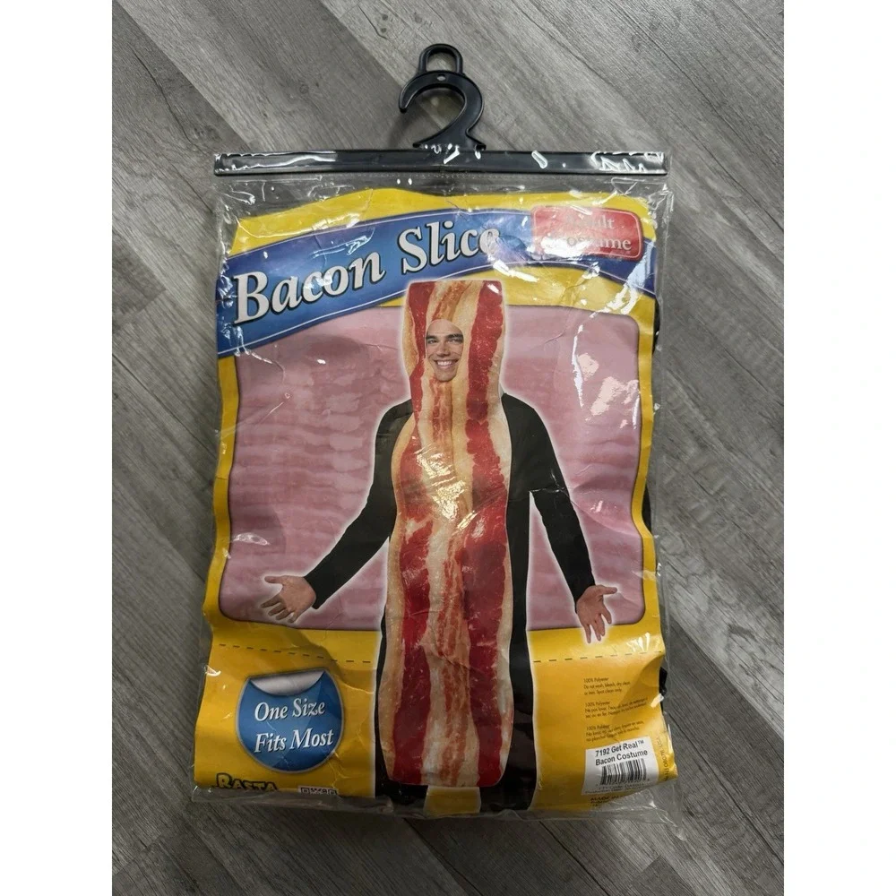 Bacon Strip Costume Adult One Size Funny Food Halloween Party Polyester Novelty
